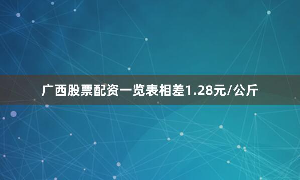 广西股票配资一览表相差1.28元/公斤